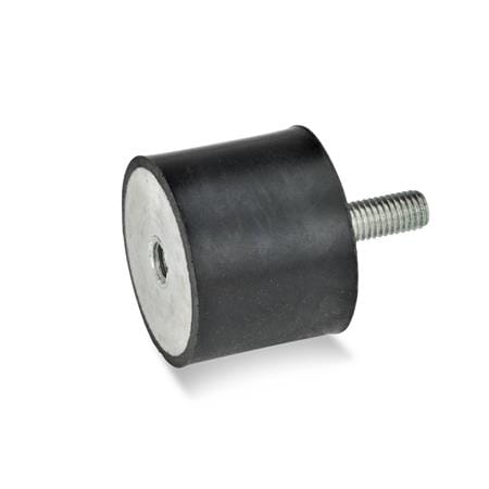 GN351-10-10-M4-ES-55 Rubber Bumper Internal Thread And Threaded Stud